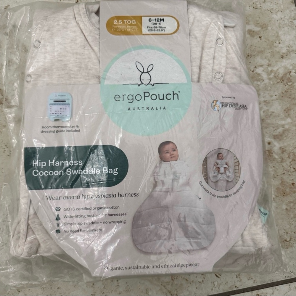 ergoPouch Hip Harness Swaddle Bag - Soft Cream